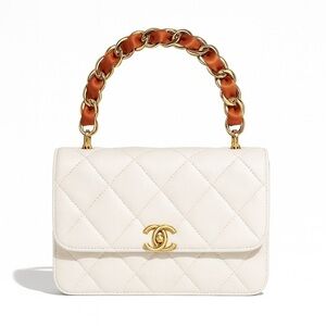 Brown Leather & Gold Chain Interchangeable Bag Strap